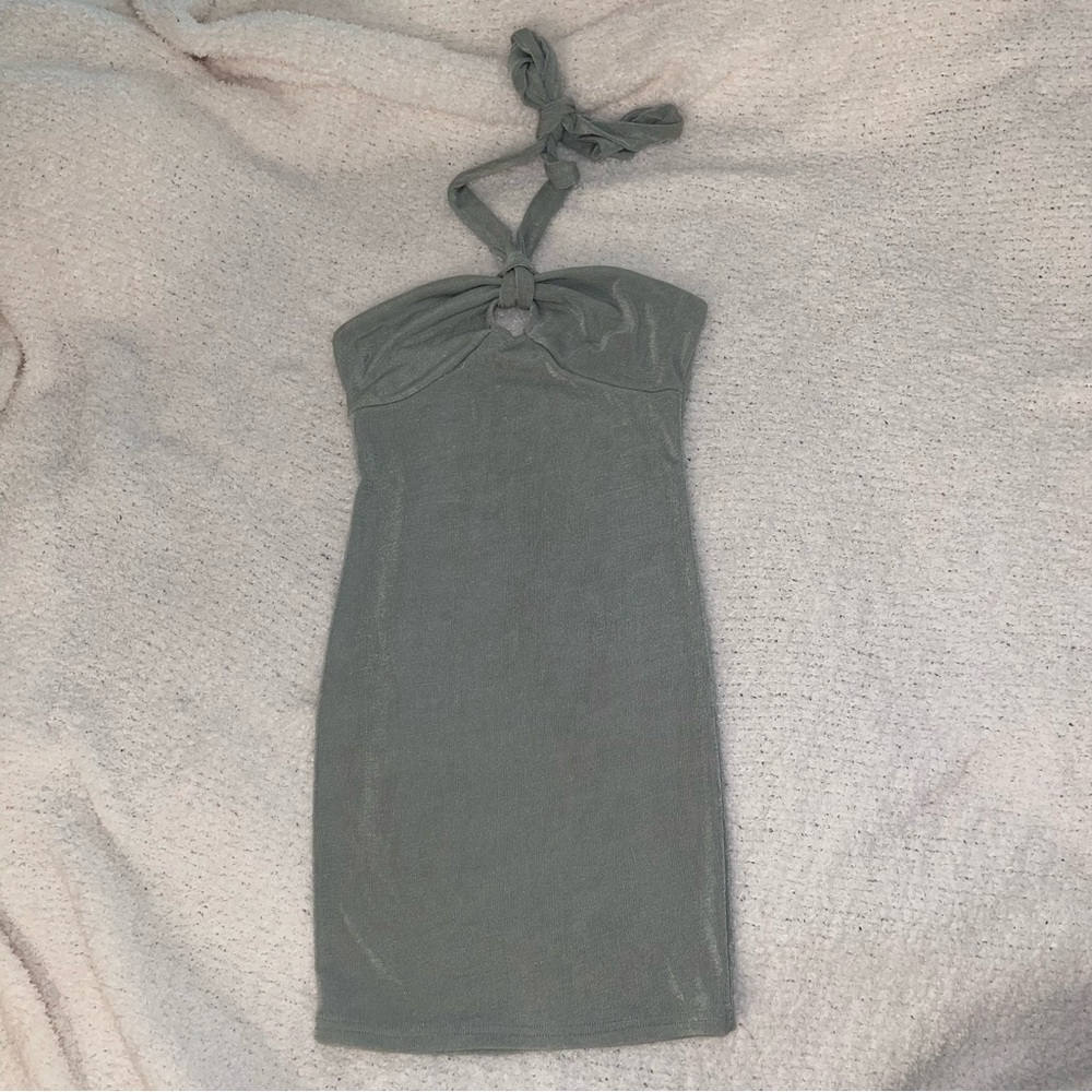 Green/blue mini dress